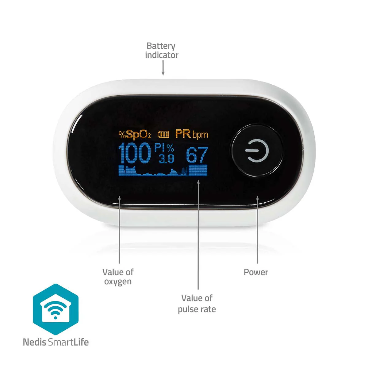 Nedis SmartLife Oxímetro de Pulso Bluetooth - Image 10