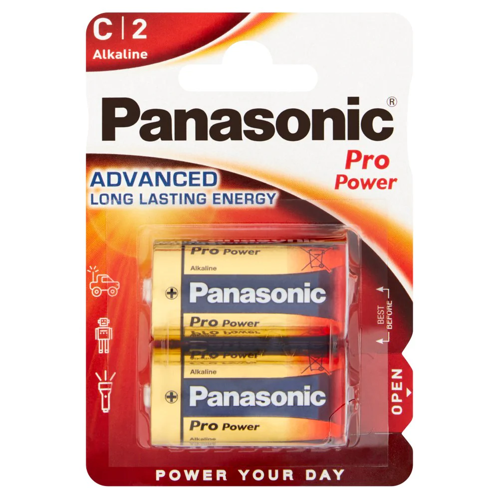 Pilhas alcalinas 1.5V LR14 / C - [2 unid.] - Panasonic Pro Power