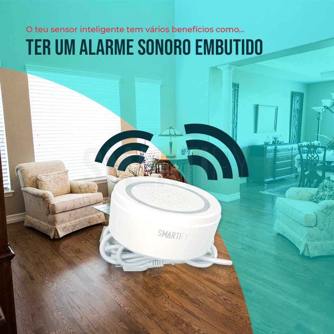 Sensor Inteligente de Temperatura e Humidade c/ Sirene WiFi Smartify - Image 5