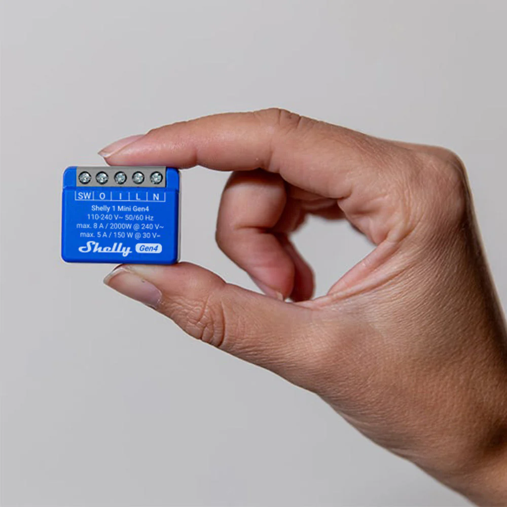 Shelly 1 Mini Gen4 - Módulo para Interruptor 1 botão ou Portão de Garagem 8A WiFi/BT/Zigbee - Image 2