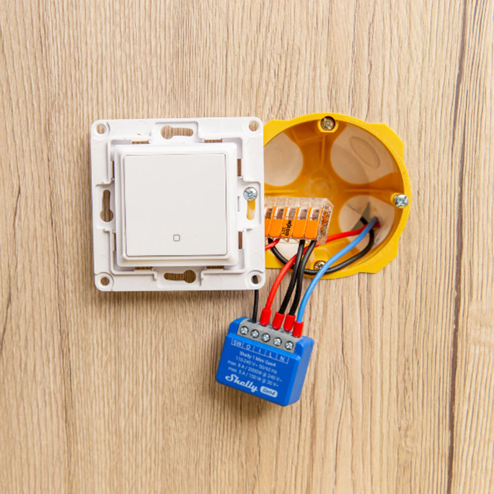 Shelly 1 Mini Gen4 - Módulo para Interruptor 1 botão ou Portão de Garagem 8A WiFi/BT/Zigbee - Image 3