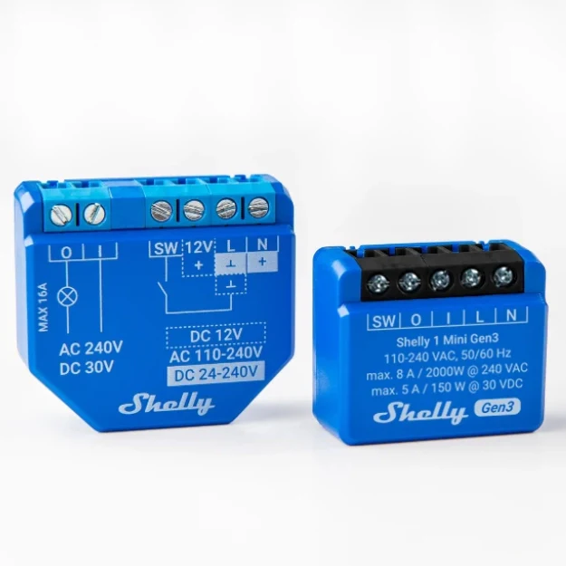 Shelly 1 Mini Gen3 - Módulo para Interruptor 1 botão ou Portão de Garagem 8A WiFi/BT - Image 5