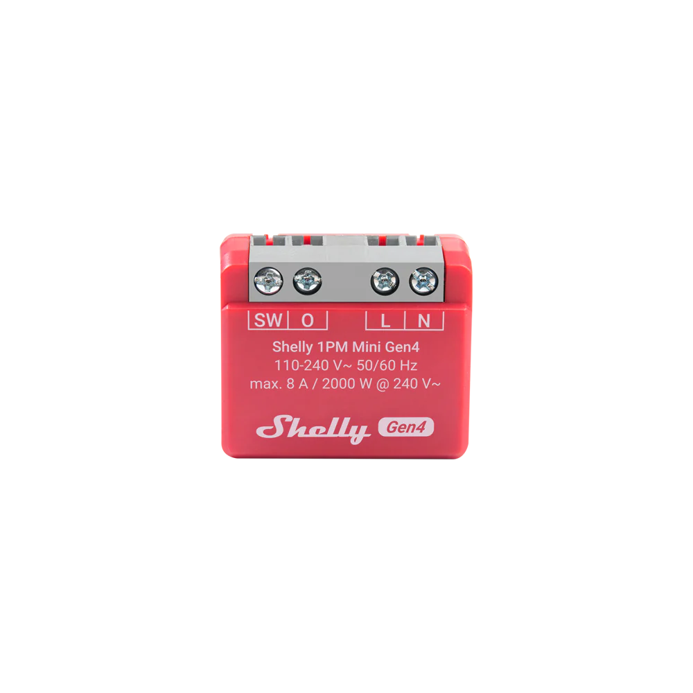 Shelly 1PM Gen4 Mini - Módulo para Interruptor 1 botão ou Portão de Garagem 8A WiFi/BT/Zigbee