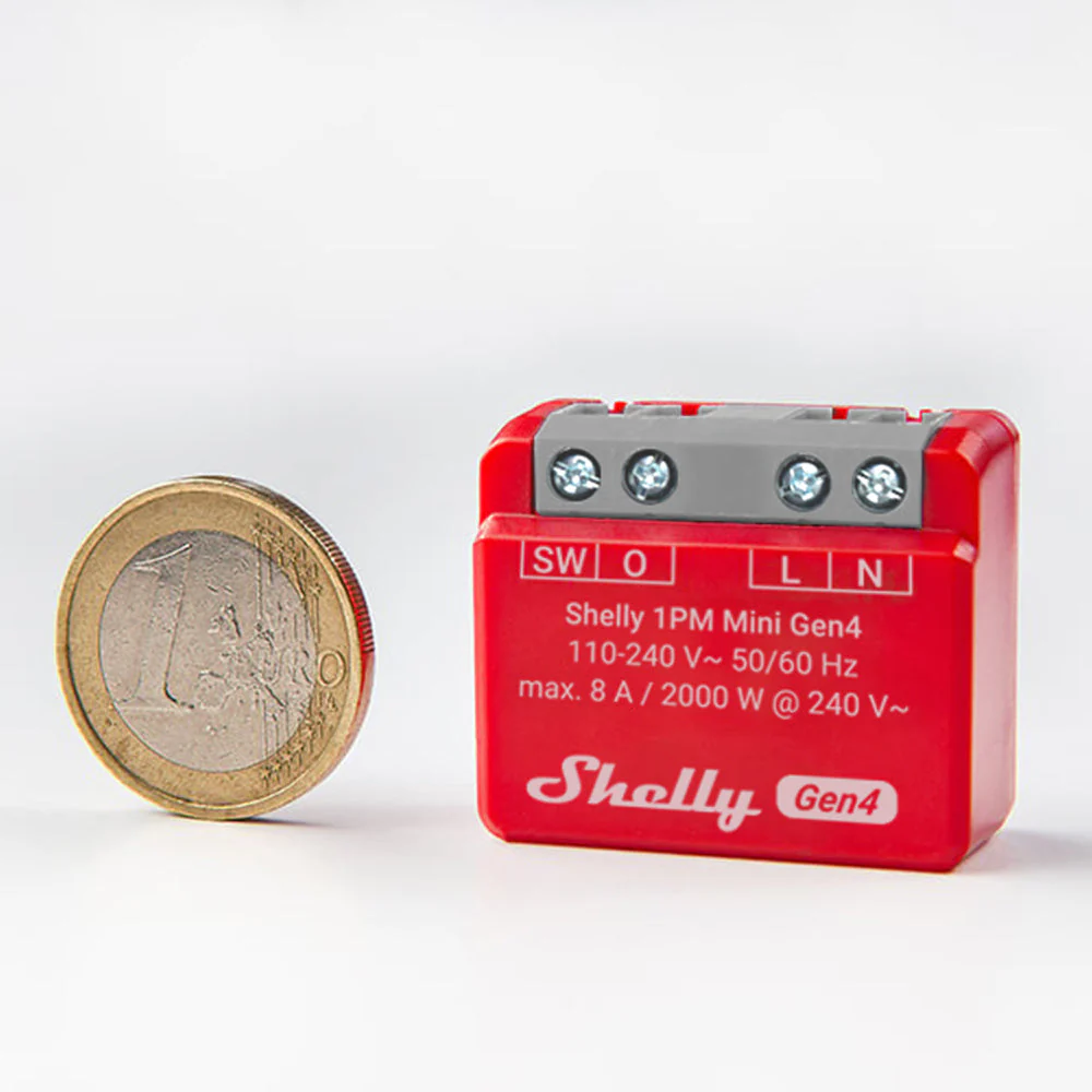 Shelly 1PM Gen4 Mini - Módulo para Interruptor 1 botão ou Portão de Garagem 8A WiFi/BT/Zigbee - Image 3