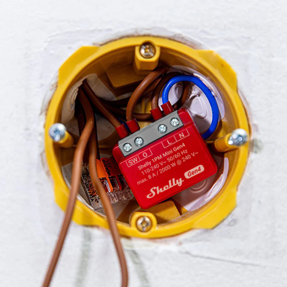 Shelly 1PM Gen4 Mini - Módulo para Interruptor 1 botão ou Portão de Garagem 8A WiFi/BT/Zigbee - Image 4