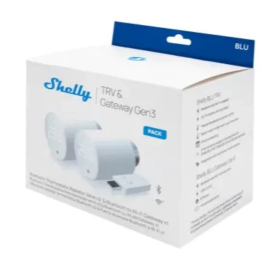 Shelly Cabeça de válvula de radiador termostática inteligente Bluetooth + Gateway Gen3 WiFi (2 unidades) - Shelly BLU TRV 2 Pack - Image 2