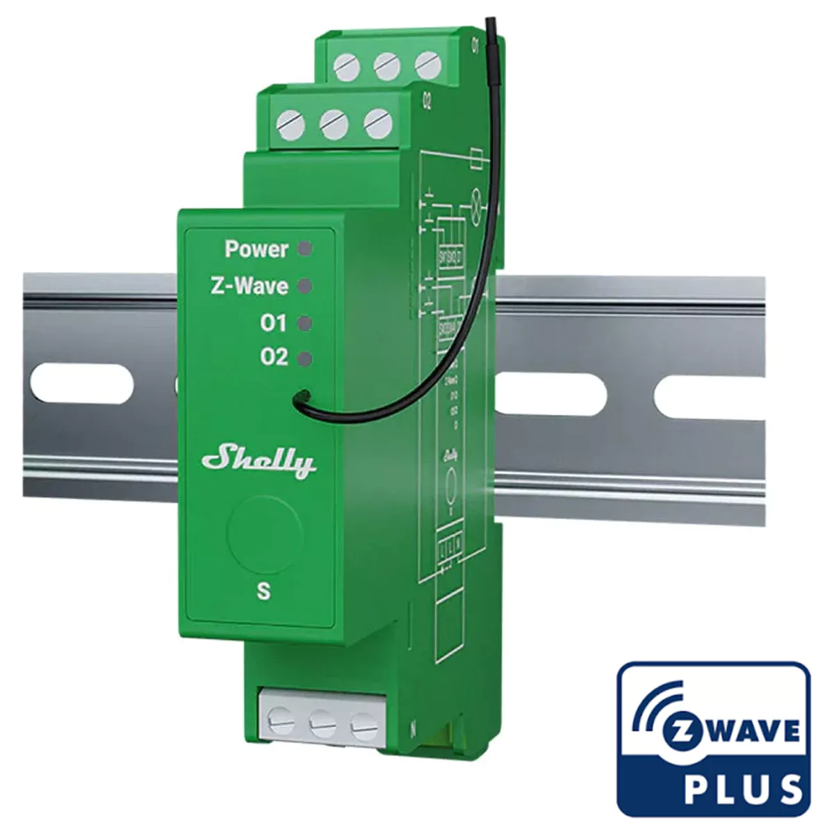 Shelly Dimmer Inteligente Z-Wave 2 canais 2×200W p/ calha DIN - Shelly Wave Pro Dimmer 2PM - Image 2
