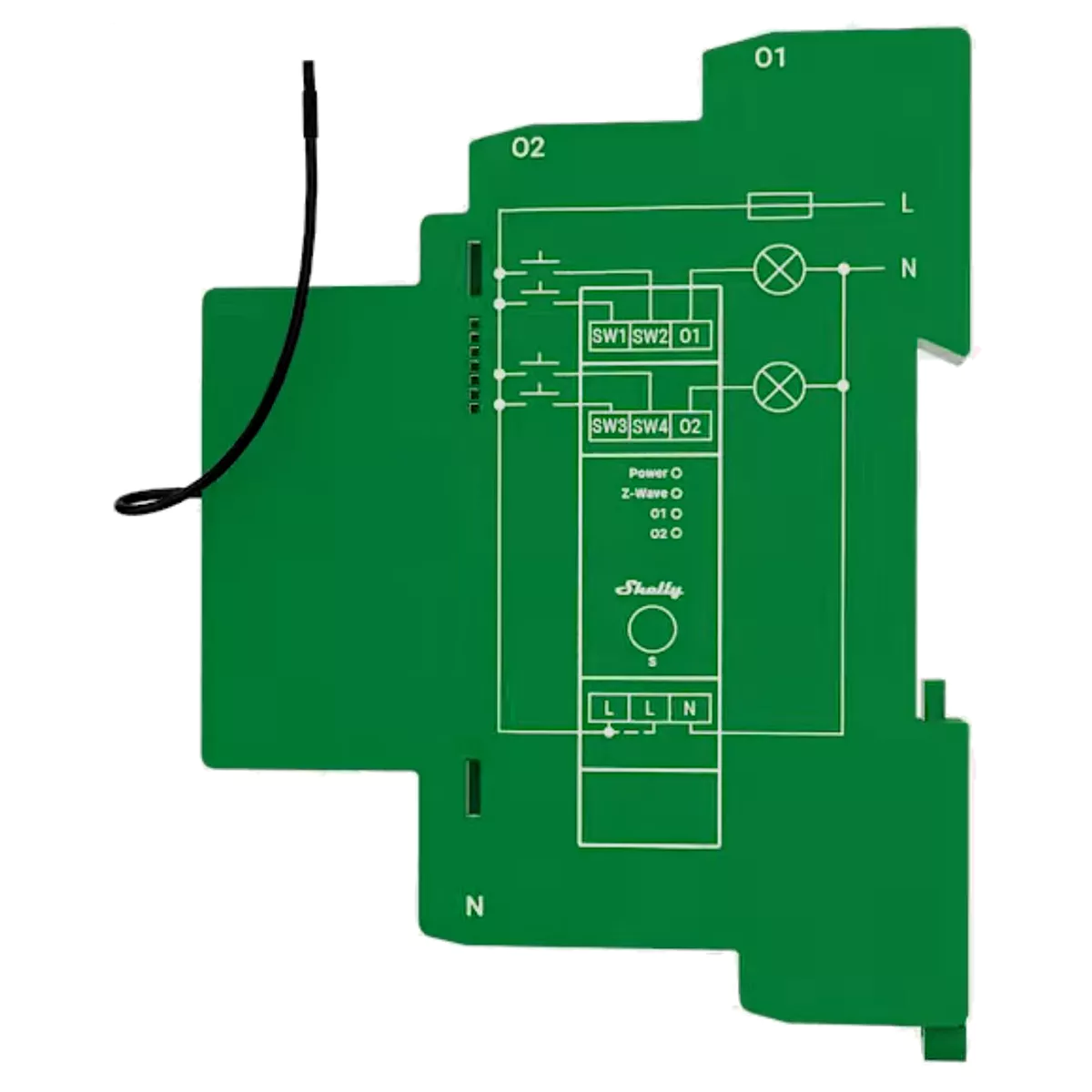 Shelly Dimmer Inteligente Z-Wave 2 canais 2×200W p/ calha DIN - Shelly Wave Pro Dimmer 2PM - Image 3