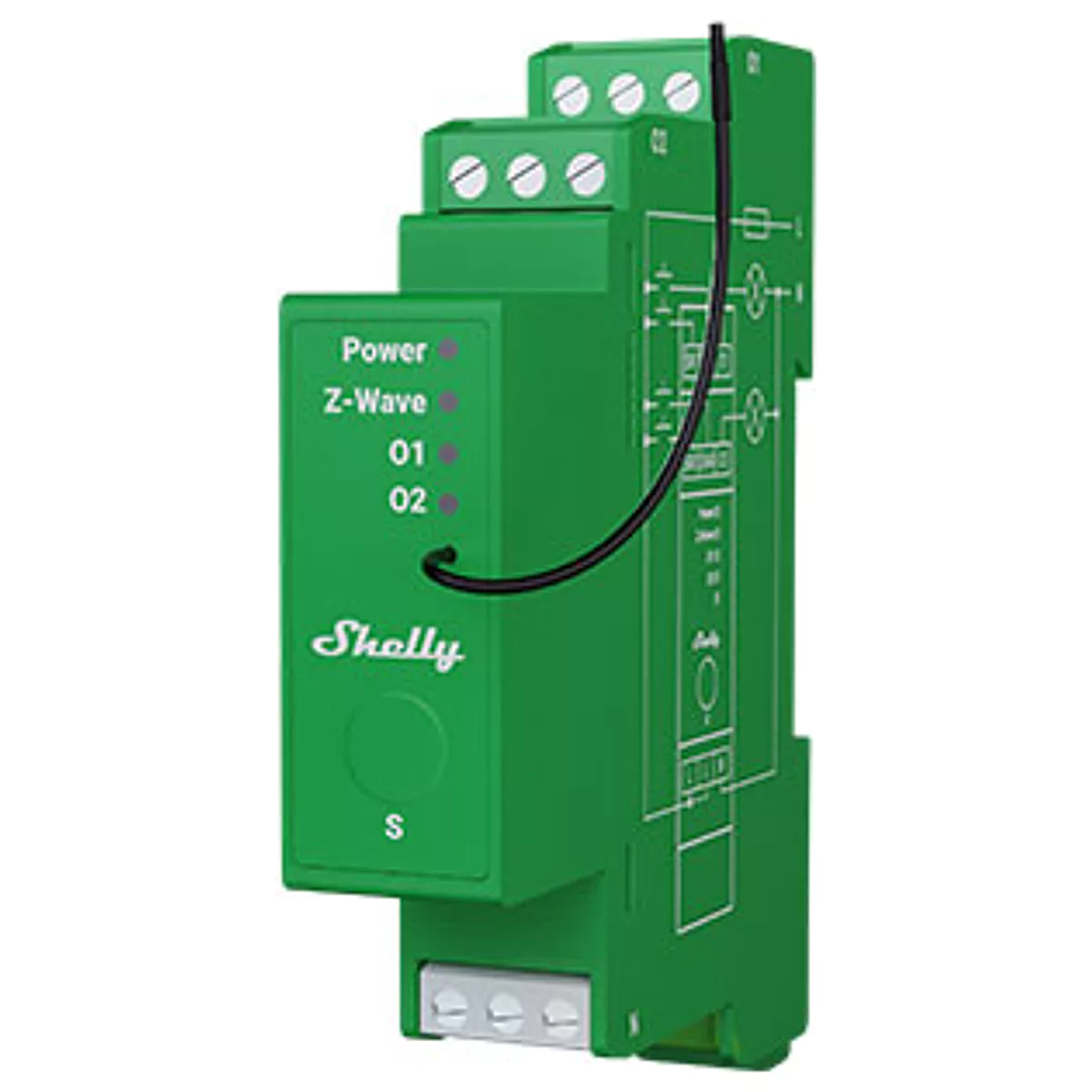 Shelly Dimmer Inteligente Z-Wave para Calha DIN, 1 Canal 200W com Medição - Shelly Wave Pro Dimmer 1PM - Image 2