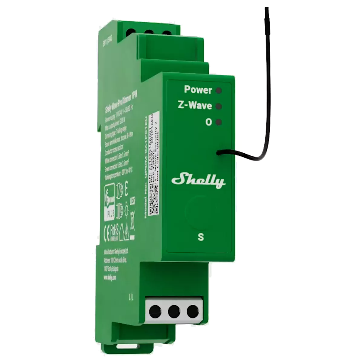 Shelly Dimmer Inteligente Z-Wave para Calha DIN, 1 Canal 200W com Medição - Shelly Wave Pro Dimmer 1PM - Image 3