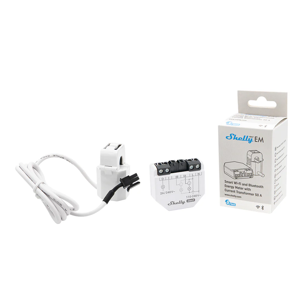Shelly EM Gen3 c/ Núcleo 50 A - Para Monitorização e Consumo de Energia WiFi/BT - Image 5