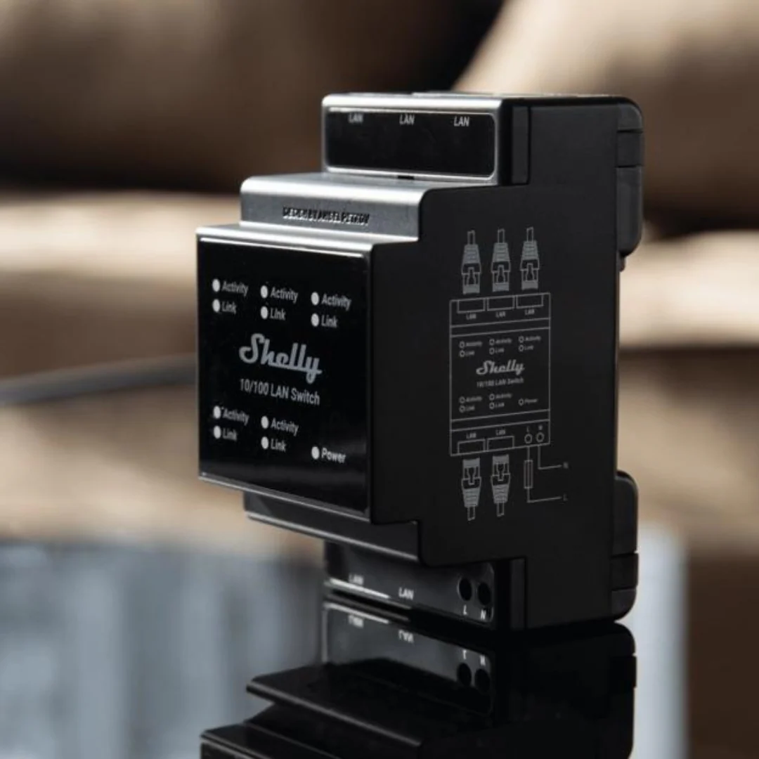 Shelly LAN Switch de 5 portas - 10/100Mbps para montar em calha DIN - Image 4
