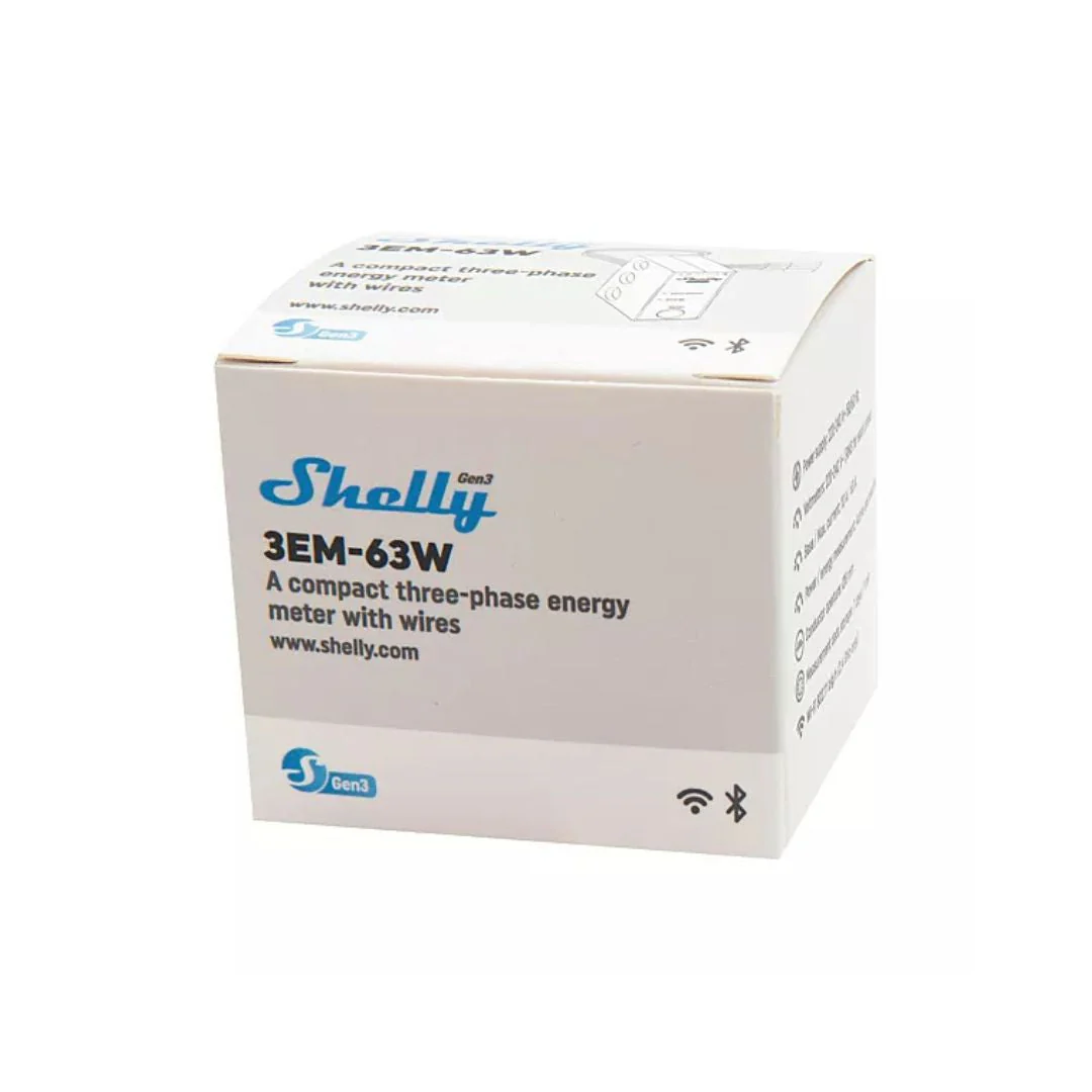 Shelly Medidor de Consumo Trifásico WiFi c/ 3 TC's e Fios - Shelly 3EM-63W Gen3 - Image 3