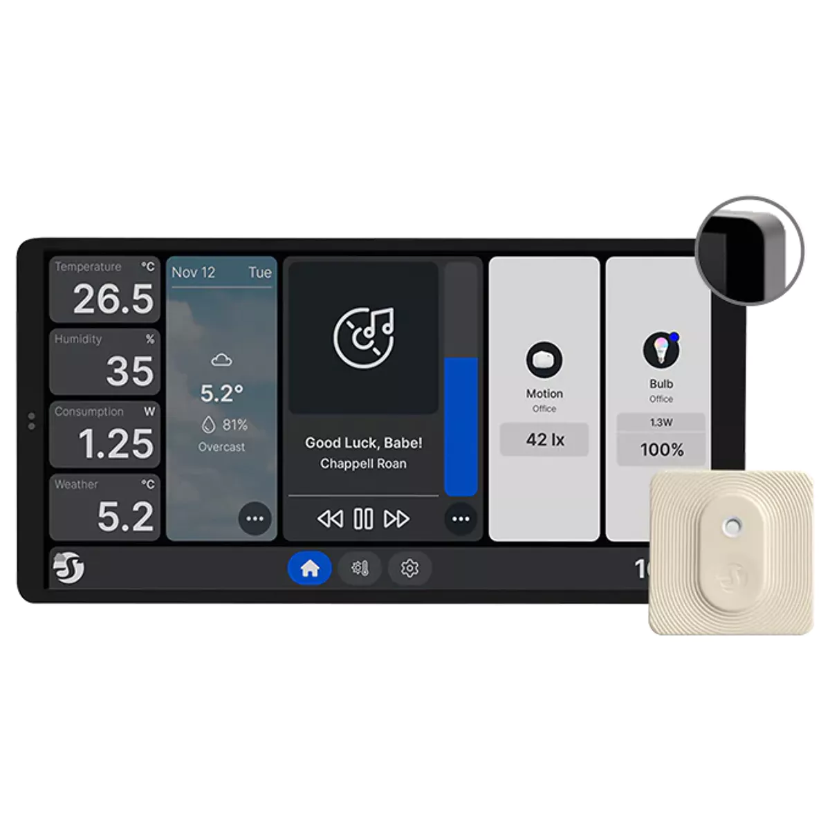 Shelly Painel de Controlo Inteligente com Ecrã Tátil e Sensor Shelly BLU H&T - Shelly Wall Display X2