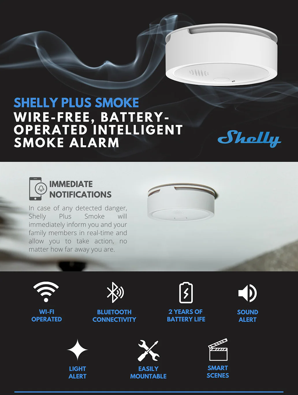 Shelly Plus Smoke - Detector de Fumo Inteligente Wifi - Image 6