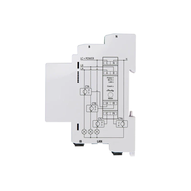 Shelly Pro 3EM-400 Medidor de consumo trifásico Wifi - Image 2