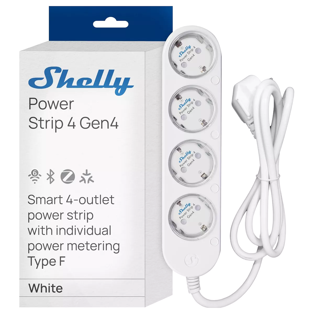 Shelly Extensão Inteligente Multiprotocolo com 4 Tomadas e Medição Individual - Shelly Power Strip 4 Gen4 - Image 6