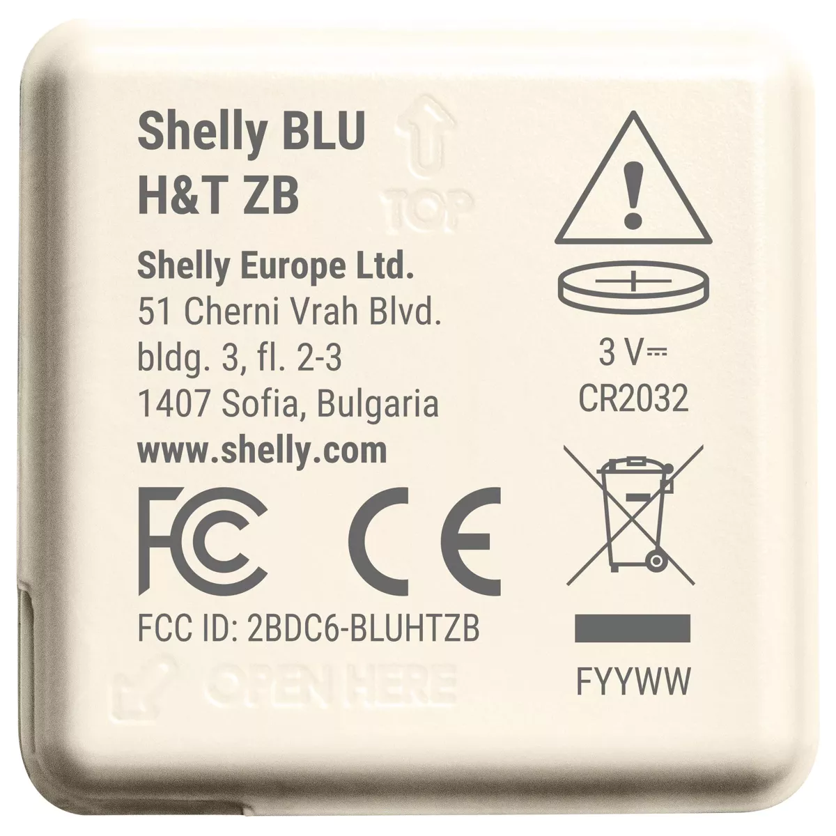 Shelly Sensor inteligente de temperatura e humidade Zigbee - Shelly BLU H&T ZB Ivory - Image 3