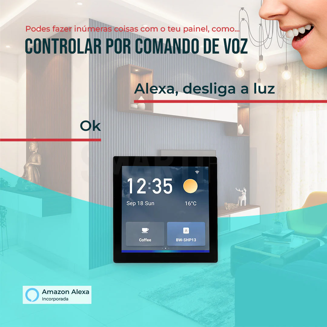Smartify Painel de Controlo Inteligente Display com Alexa Integrada Smart Zigbee Wifi - Image 9