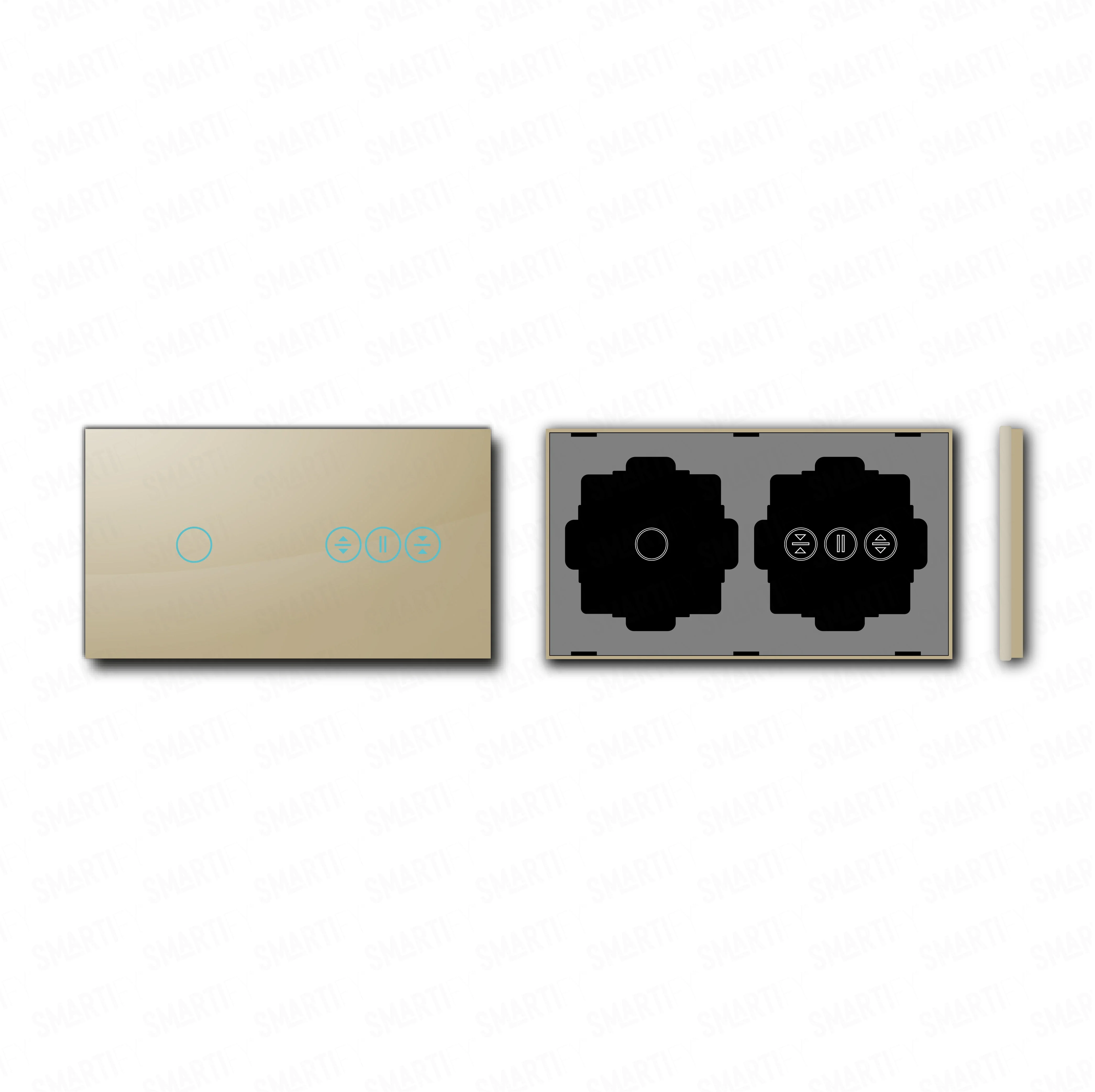 Smartify vPRO Espelho Duplo (1 botão + estores) Dourado - SYPE201ESDR - Image 2