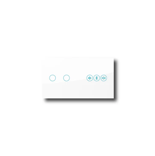 Smartify vPRO Espelho Duplo (2 botões + Cortinas) Branco - SYPE202CTBR