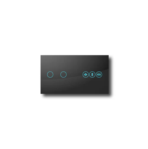 Smartify vPRO Espelho Duplo (2 botões + Cortinas) Preto - SYPE202CTPR