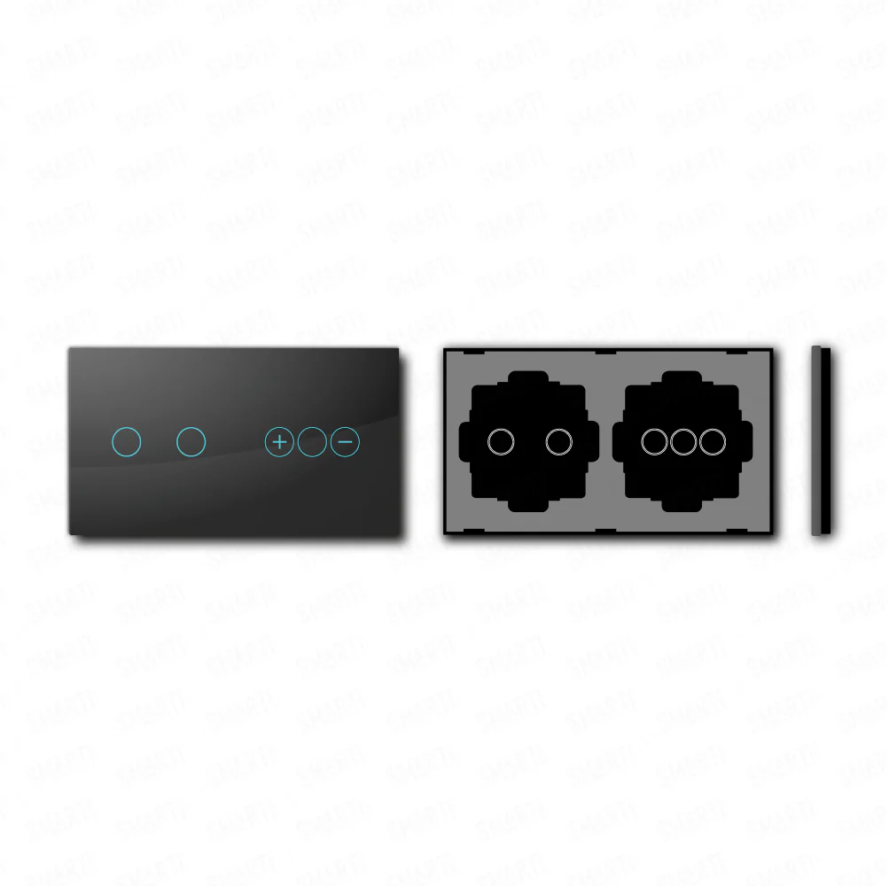 Smartify vPRO Espelho Duplo (2 botões + Dimmer) Preto - SYPE2021DPR - Image 2