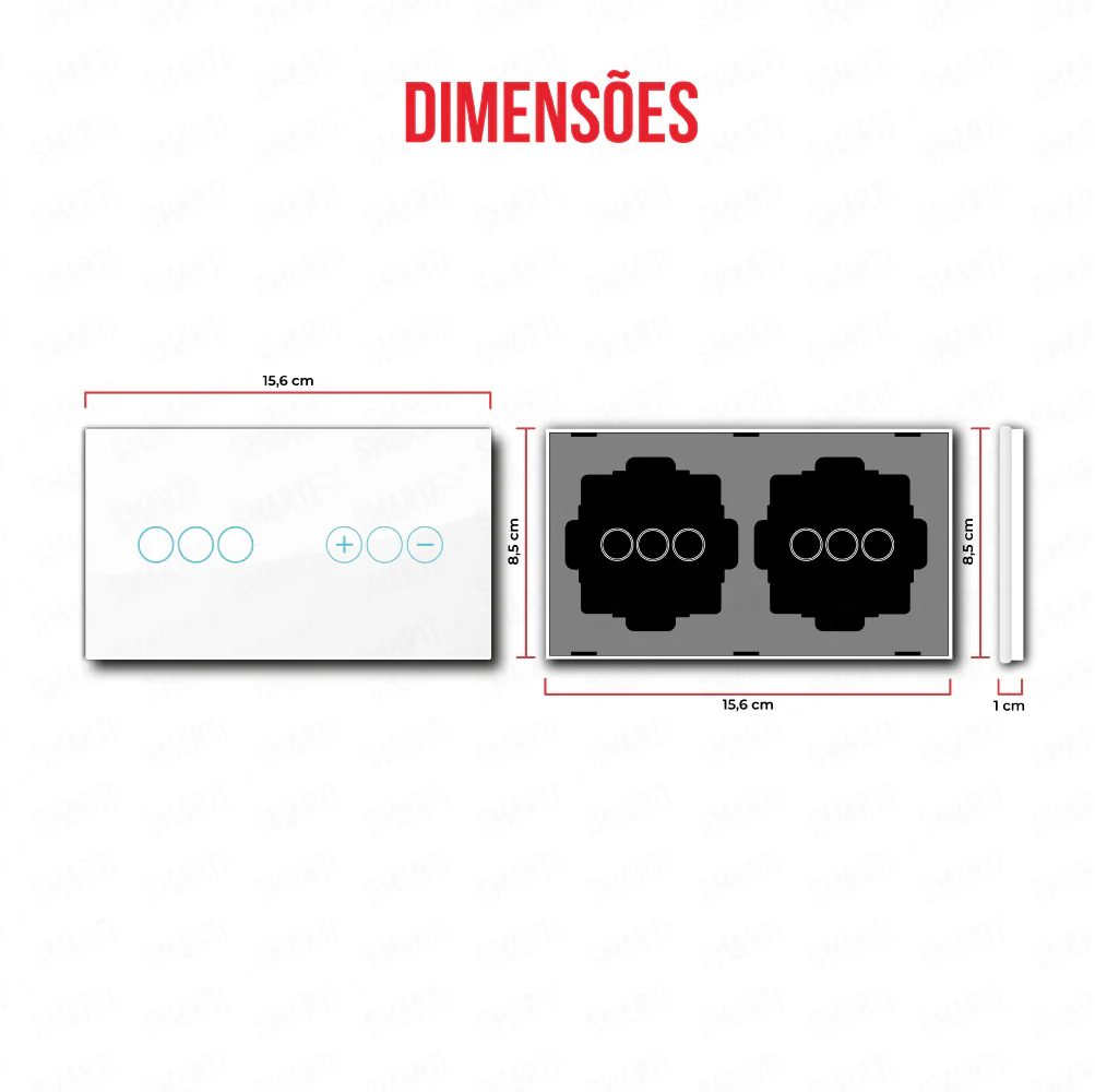 Smartify vPRO Espelho Duplo (3 botões + Dimmer) Branco - SYPE2031DBR - Image 3