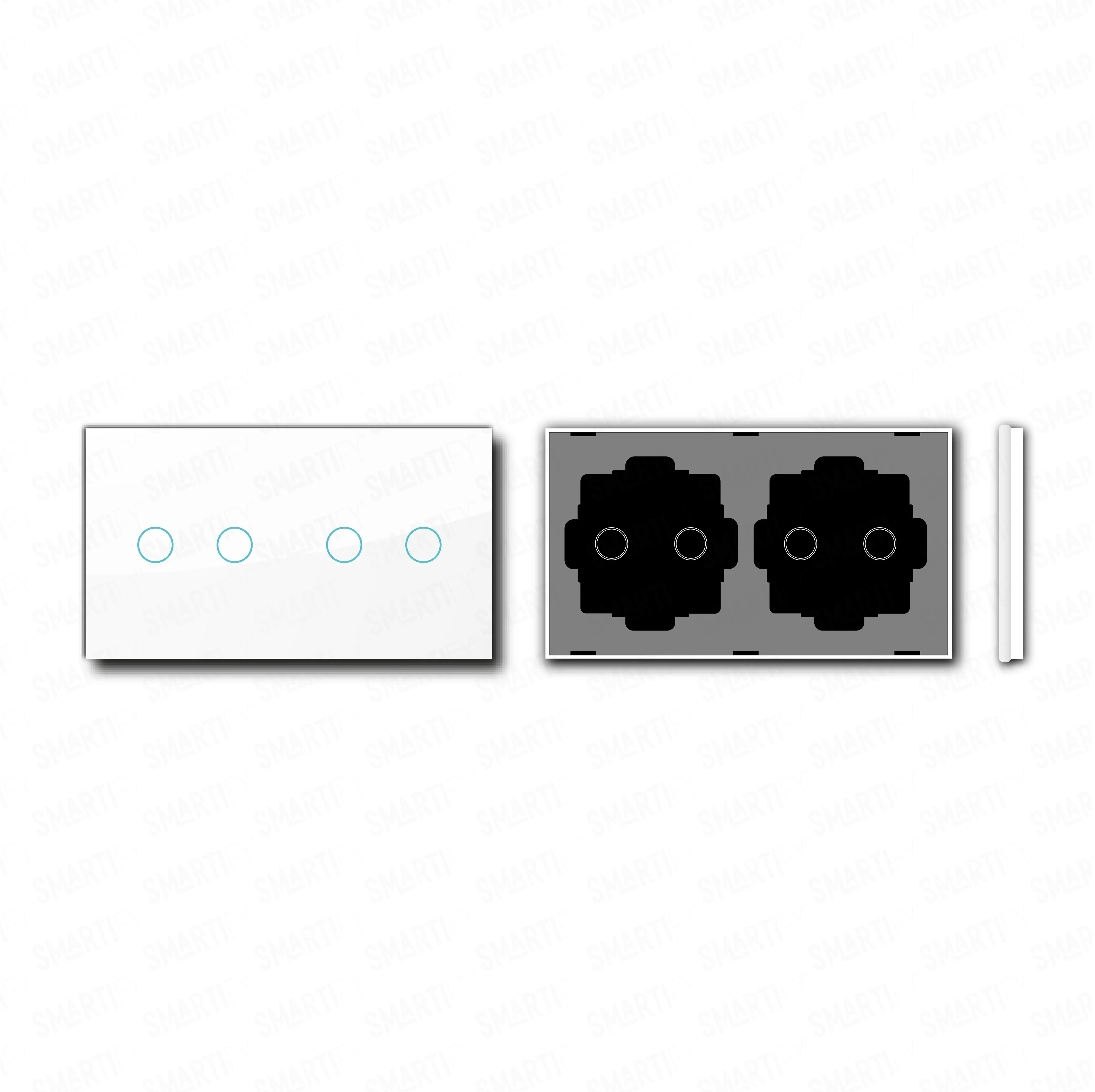 Smartify vPRO Espelho Duplo (2 botões + 2 botões) Branco - SYPE20202BR - Image 2