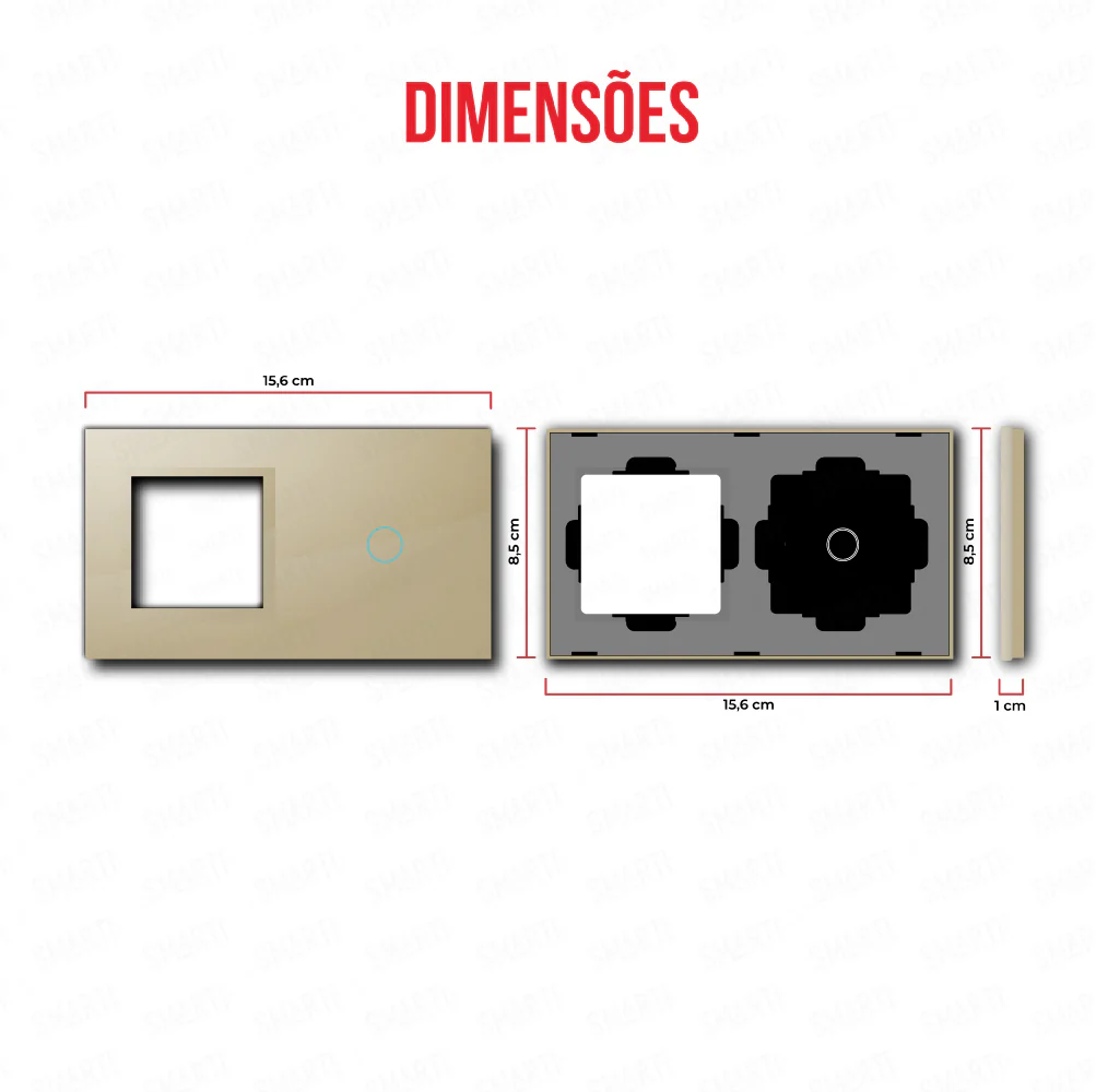 Smartify vPRO Espelho Duplo (Moldura + 1 botão) Dourado - SYPE20001DR - Image 3