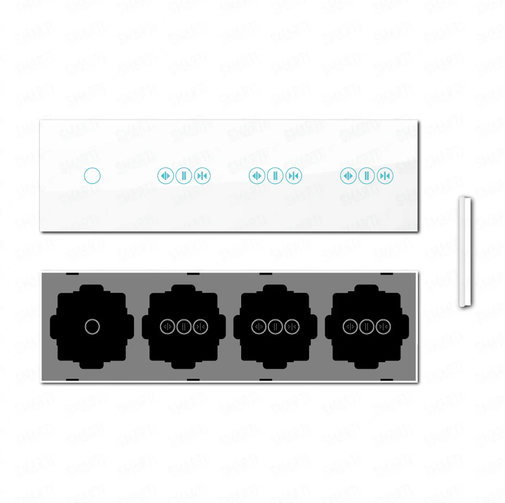 Smartify vPRO Espelho Quadruplo (1 botão + Cortinas + Cortinas + Cortinas) Branco - SYPE401CTCTCTBR - Image 2