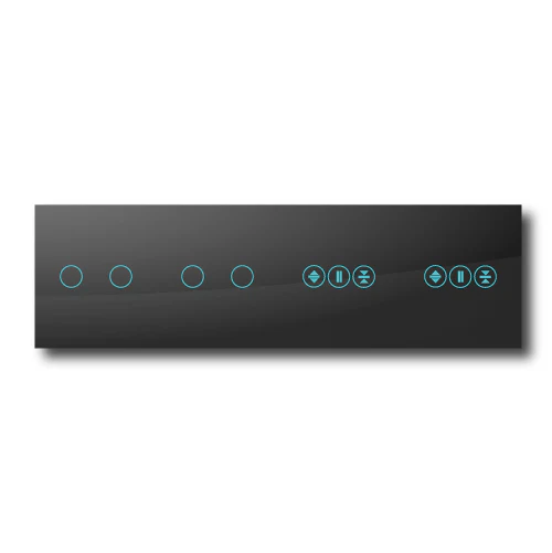 Smartify vPRO Espelho Quadruplo (2 botões + 2 botões + Estores + Estores) Preto - SYPE40202ESESPR