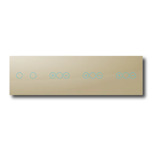 Smartify vPRO Espelho Quadruplo (2 botões + Dimmer + Dimmer + Dimmer) Dourado - SYPE4021D1D1DDR