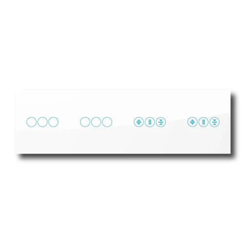 Smartify vPRO Espelho Quadruplo (3 botões + 3 botões + Estores + Estores) Branco - SYPE40303ESESBR