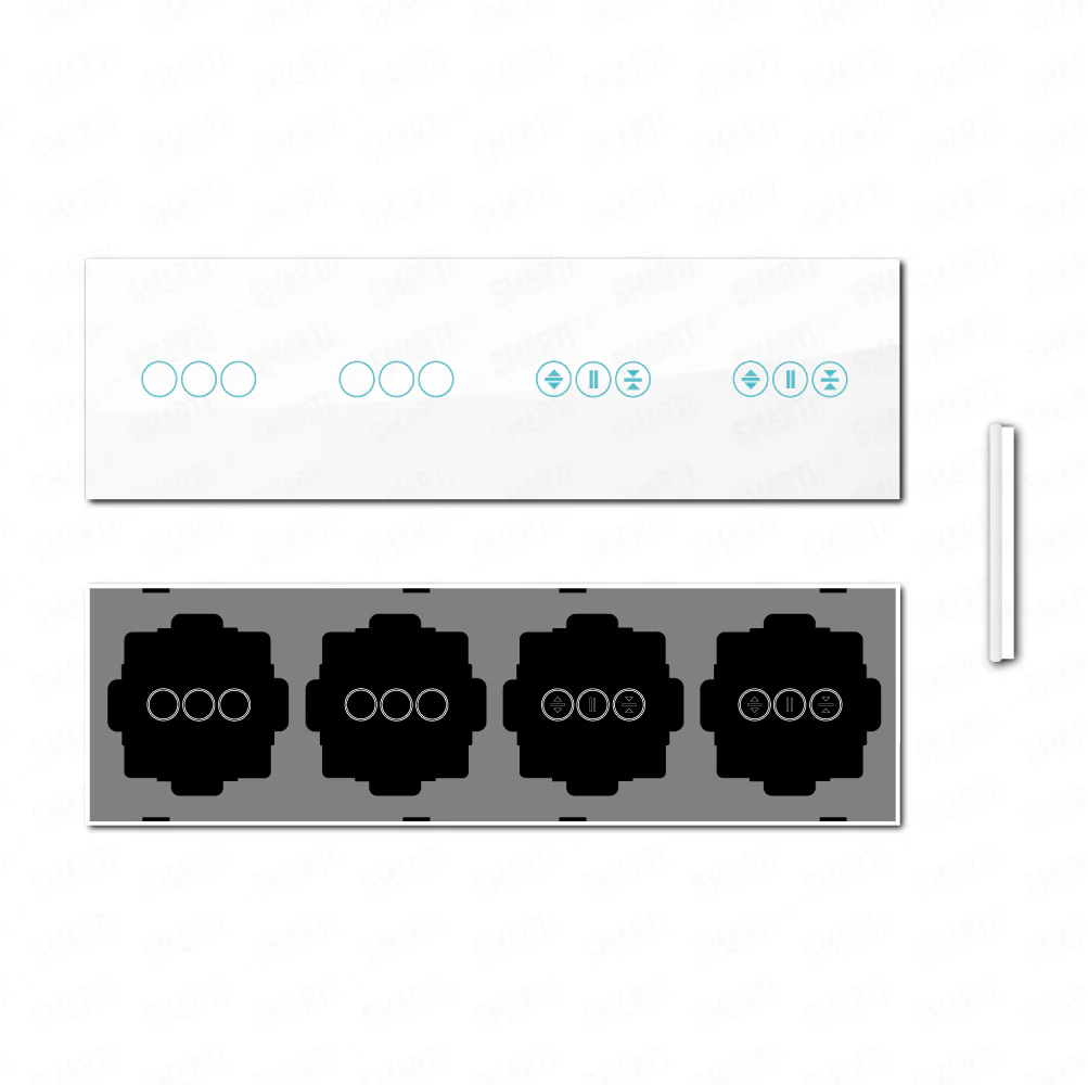 Smartify vPRO Espelho Quadruplo (3 botões + 3 botões + Estores + Estores) Branco - SYPE40303ESESBR - Image 2