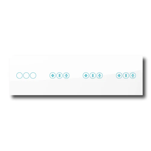 Smartify vPRO Espelho Quadruplo (3 botões + Estores + Estores + Estores) Branco - SYPE403ESESESBR