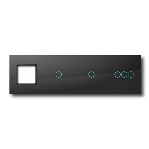 Smartify vPRO Espelho Quadruplo (Moldura + 1 botão + 1 botão + 3 botões) Preto - SYPE400010103PR