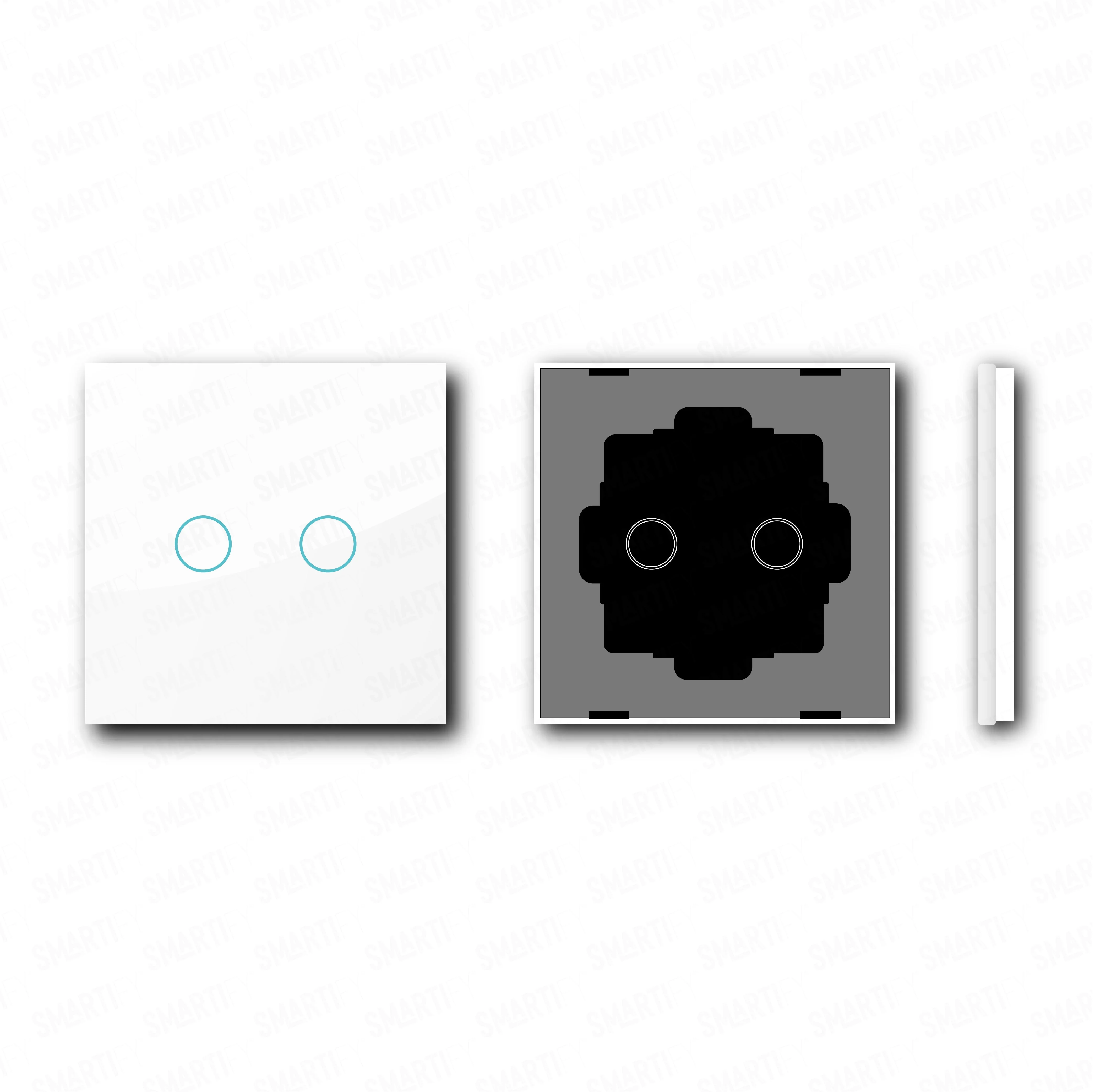 Smartify vPRO Espelho Simples de 2 botões Branco -SYPE102BR - Image 2