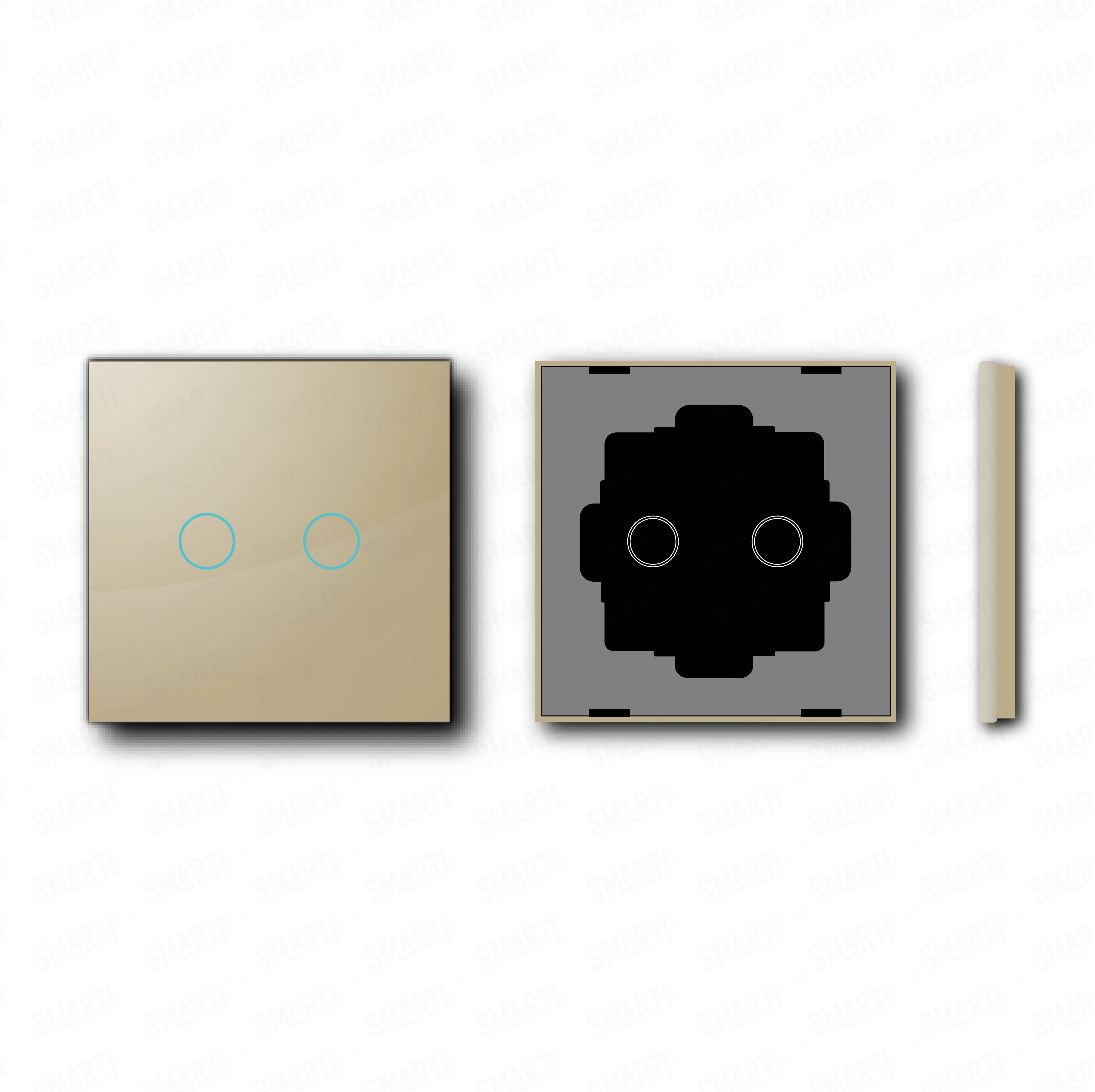Smartify vPRO Espelho Simples de 2 botões Dourado - SYPE102DR - Image 2