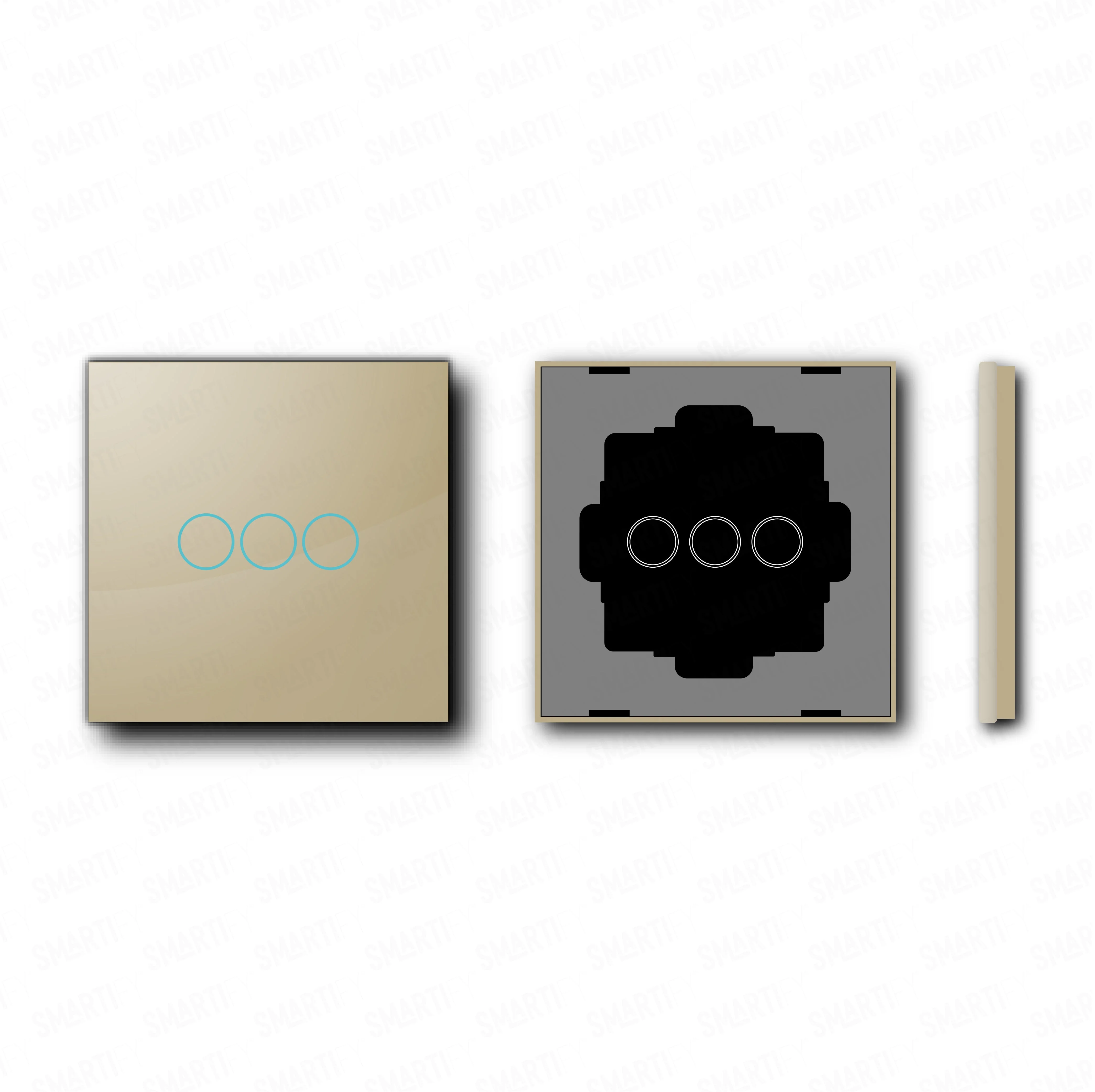 Smartify vPRO Espelho Simples de 3 botões Dourado - SYPE103DR - Image 2