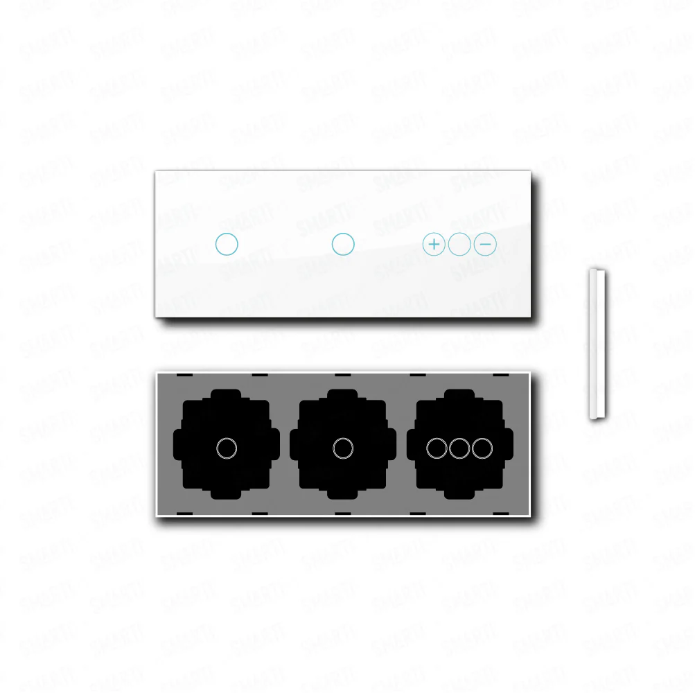 Smartify vPRO Espelho Triplo (1 botão + 1 botão + Dimmer) Branco - SYPE301011DBR - Image 2