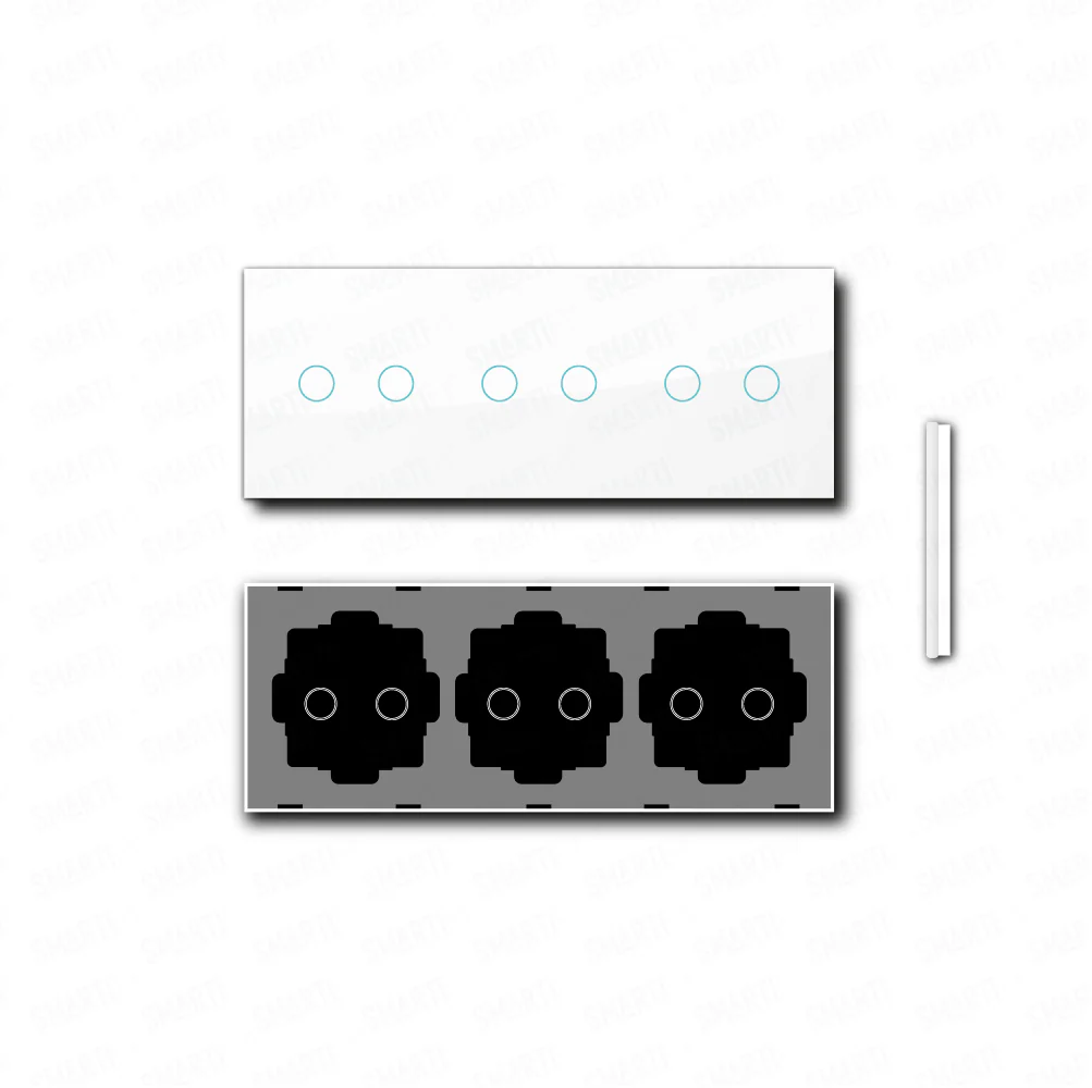 Smartify vPRO Espelho Triplo (2 botões + 2 botões + 2 botões) Branco - SYPE3020202BR - Image 2