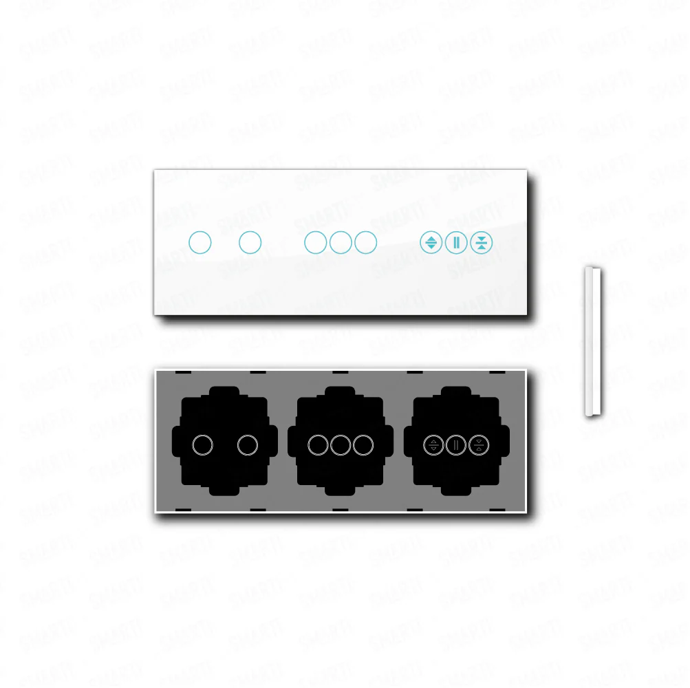 Smartify vPRO Espelho Triplo (2 botões + 3 botões + Estores) Branco - SYPE30203ESBR - Image 2