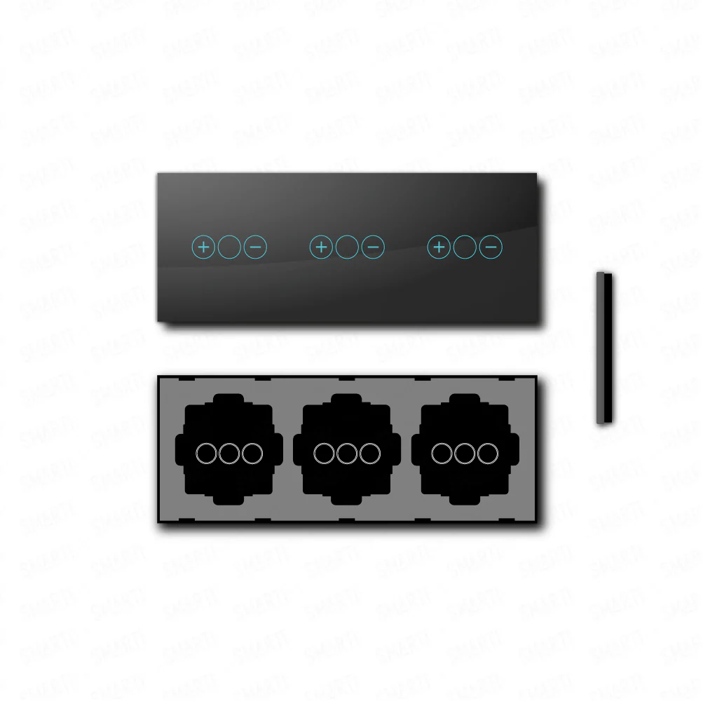 Smartify vPRO Espelho Triplo (Dimmer + Dimmer + Dimmer) Preto - SYPE31D1D1DPR - Image 2