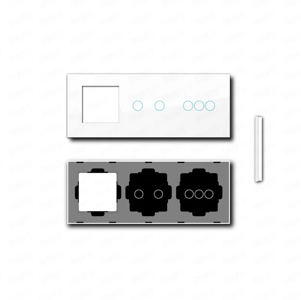 Smartify vPRO Espelho Triplo (Moldura + 2 botões + 3 botões) Branco - SYPE3000203BR - Image 2
