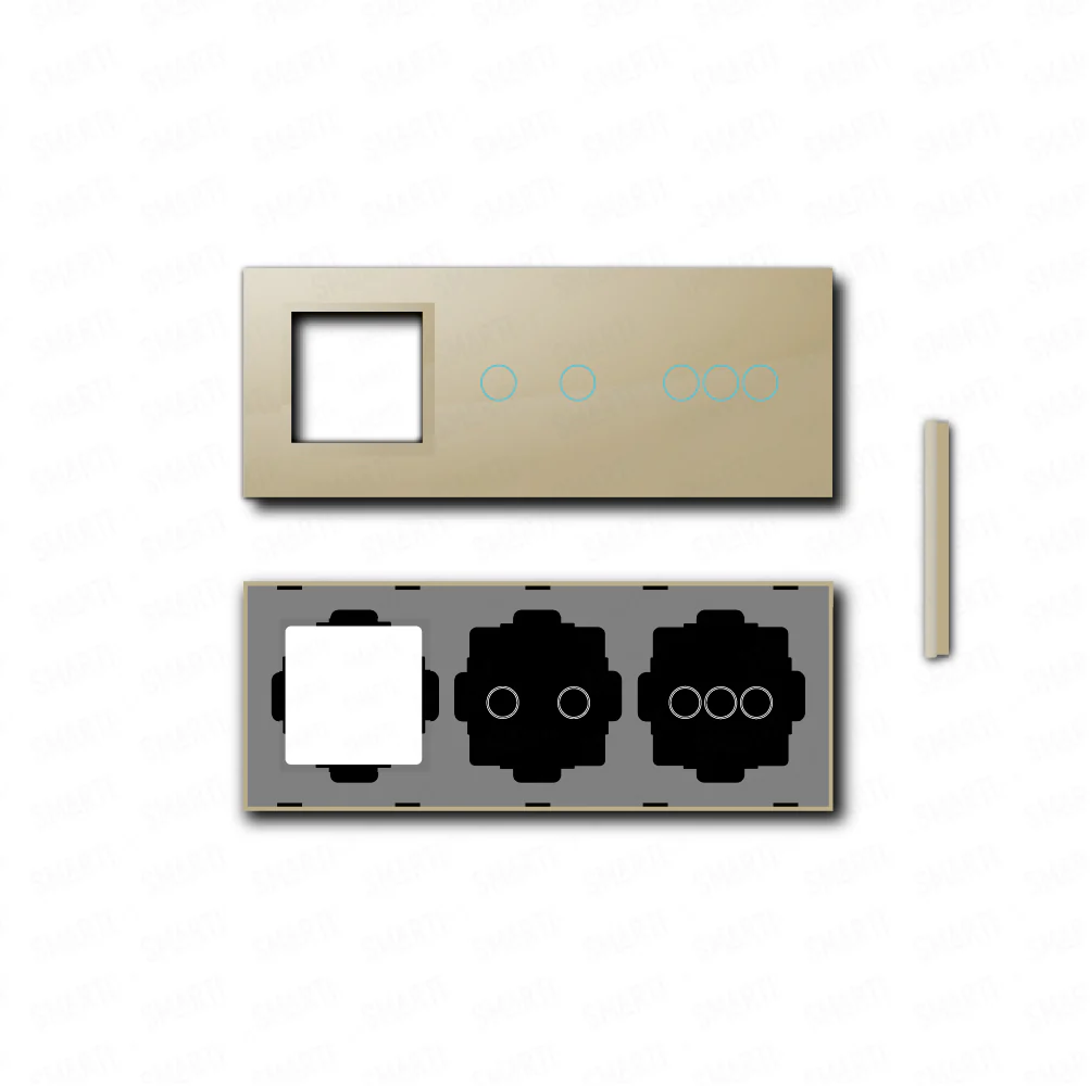 Smartify vPRO Espelho Triplo (Moldura + 2 botões + 3 botões) Dourado - SYPE3000203DR - Image 2
