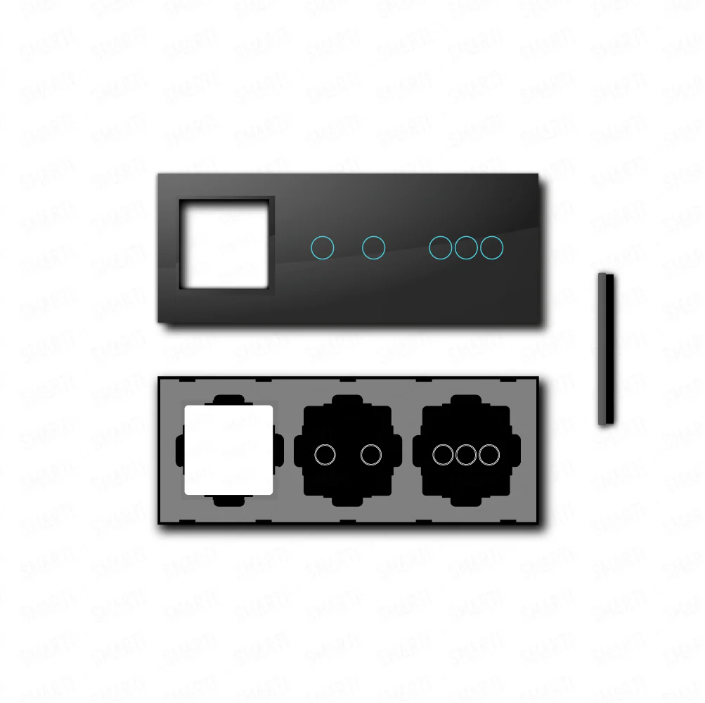 Smartify vPRO Espelho Triplo (Moldura + 2 botões + 3 botões) Preto - SYPE3000203PR - Image 2