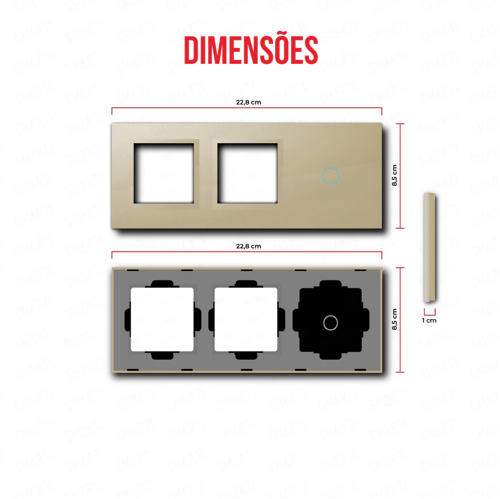 Smartify vPRO Espelho Triplo (Moldura + Moldura + 1 botão) Dourado - SYPE3000001DR - Image 3