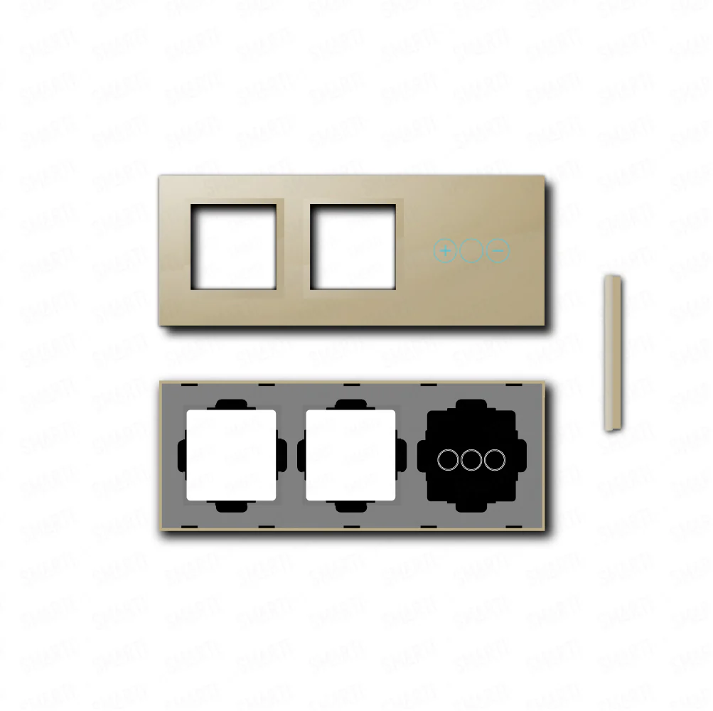Smartify vPRO Espelho Triplo (Moldura + Moldura + Dimmer) Dourado - SYPE300001DDR - Image 2