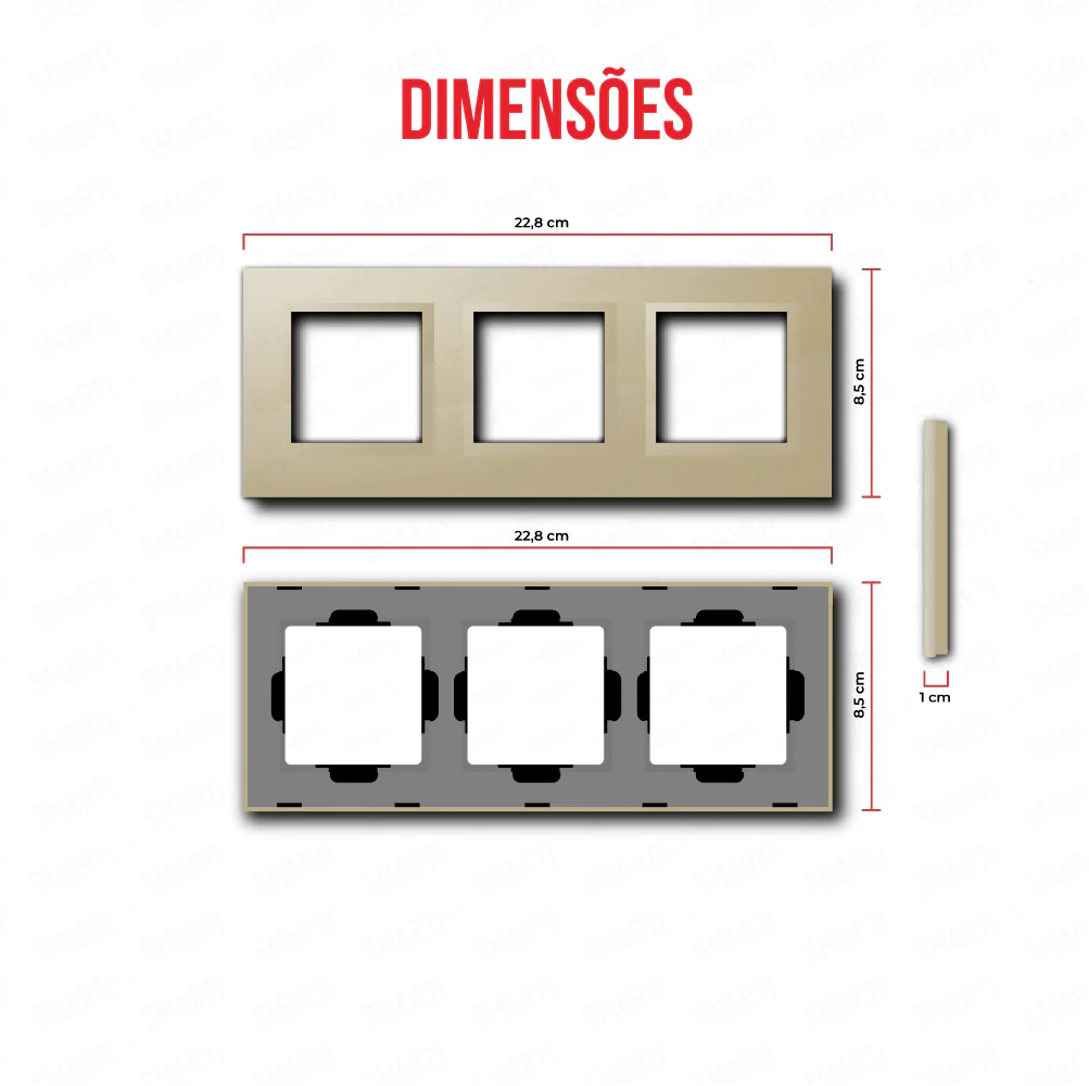 Smartify vPRO Espelho Triplo (Moldura + Moldura + Moldura) Dourado - SYPE3000000DR - Image 3